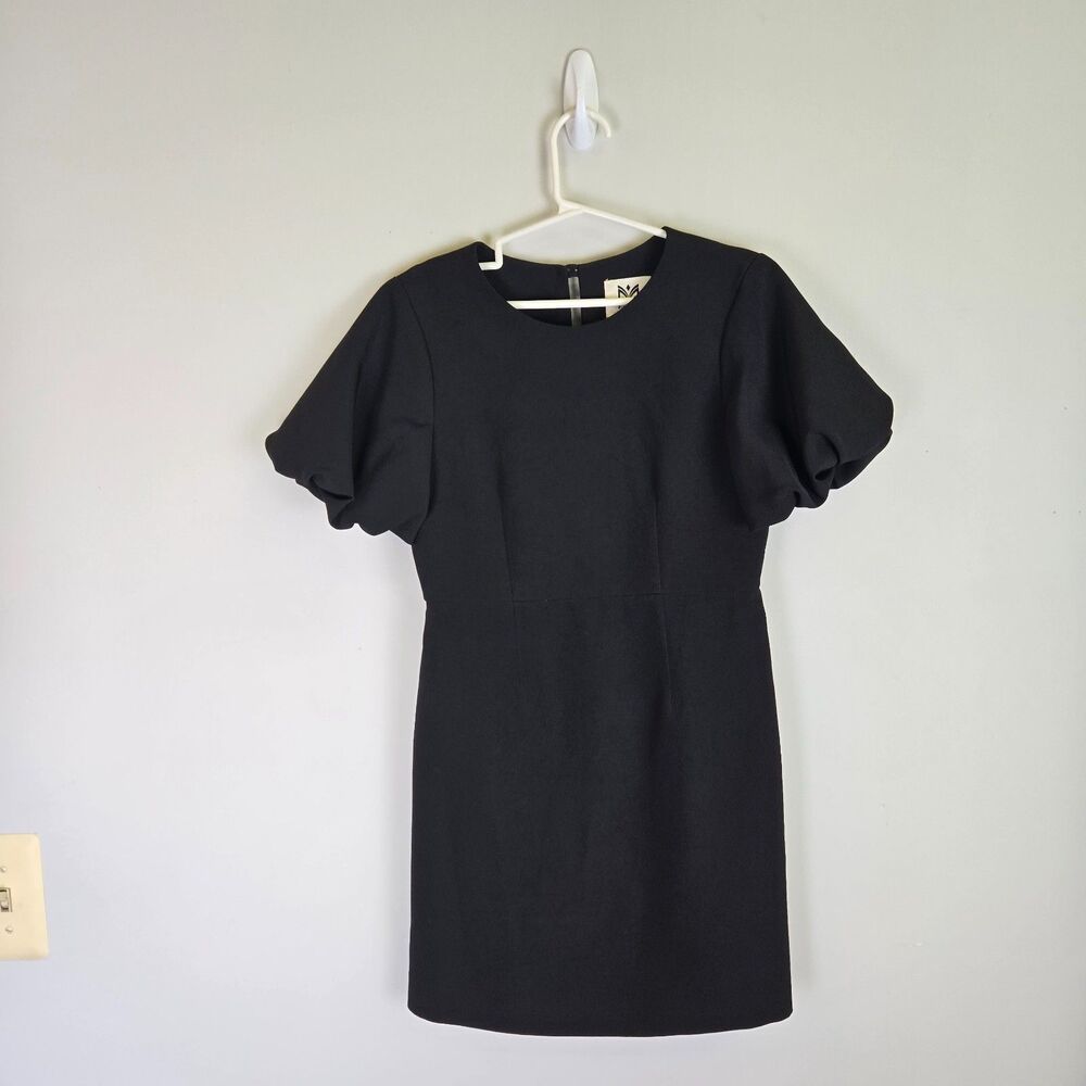 MILLY Minis Black Dress Short Puffed Sleeves Lined Made in USA Girls' 10